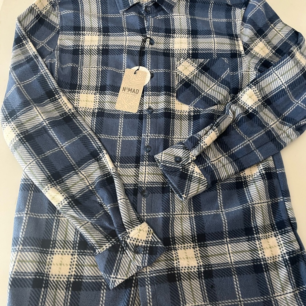 Nomad Navy and Cream Checkered Men's Shirt /Shacket Small
